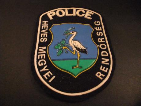 Police Heves Megye Rendorseg ( Hongaarse politie) badge logo ooievaar